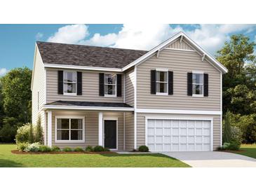 Charming two-story home with a front-facing two-car garage, offering a modern aesthetic and curb appeal at 5215 Cottage Lndg Dr, Summerville, SC 29485