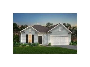 Charming single Gathering home with two-car garage and beautifully landscaped front yard at 152 Royal Cainhoy Way, Huger, SC 29450