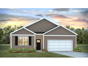 Charming single-story home featuring neutral siding, white trim, an attached garage, and a well-manicured lawn at 2279 Macallan Blvd, Ravenel, SC 29470