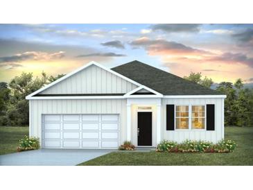 Charming single-Gathering home with white siding, black shutters, and attached two-car garage at 1062 Forrest Creek Dr, Summerville, SC 29483