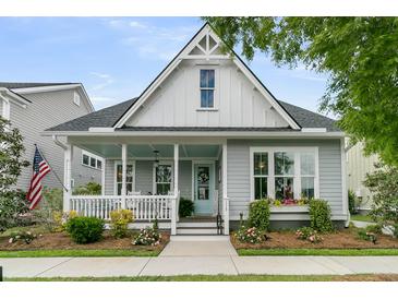 Charming cottage-style home with inviting front porch and beautifully landscaped front yard at 113 Sugarberry Way, Summerville, SC 29485
