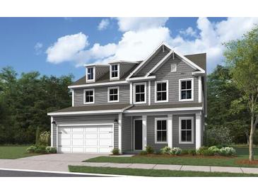 Beautiful two-story home with gray siding, white trim, and an attached two-car garage at 767 Maynard Ln, Summerville, SC 29486
