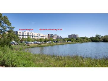 Scenic exterior view of Roper Hospital and Medical University of SC with a waterfront location on a sunny day at 14 Lockwood Dr # 2D, Charleston, SC 29401