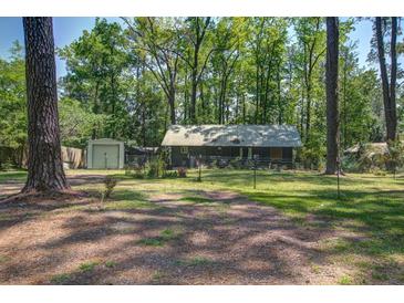 Charming single-story home with a metal roof, surrounded by mature trees and a lush green yard at 3389 Prices Bridge Ln, Walterboro, SC 29488