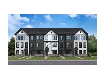 Modern townhome exterior featuring a black roof and contrasting black and white color scheme at 566 Scholar Way, Summerville, SC 29486