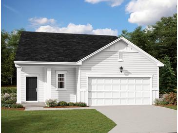 Charming single-Gathering home with a black roof, white siding, and well-manicured lawn at 542 Pender Woods Dr, Summerville, SC 29486