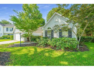 Charming home with mature landscaping and a well-maintained front yard on a sunny day at 104 S Ansel Xing, Goose Creek, SC 29445