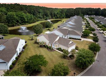 Beautiful aerial view of home overlooking a pond with fountains in a well manicured community at 528 Sea Foam St, Summerville, SC 29486