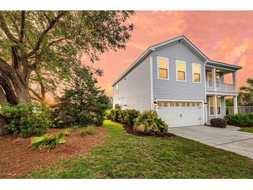 Charming home with a two-car garage, landscaped yard, and a glimpse of the sunset at 3310 Hartwell St, Johns Island, SC 29455