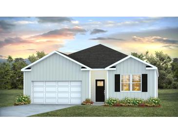 Charming one-story home with a classic design, a well-manicured lawn, and lovely landscaping at 8857 Shovelnose Ct, North Charleston, SC 29406