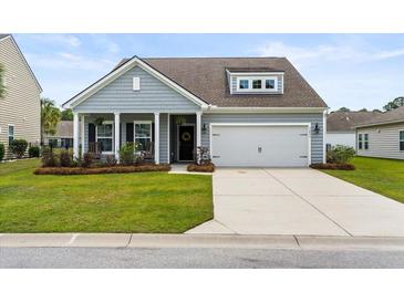 Charming one-story home features a gray exterior, landscaped yard, and a two-car garage at 3431 Great Egret Dr, Johns Island, SC 29455