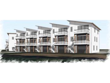 Modern townhouses feature private balconies and covered parking in a contemporary design at 810 Curved Creek Ct, James Island, SC 29412