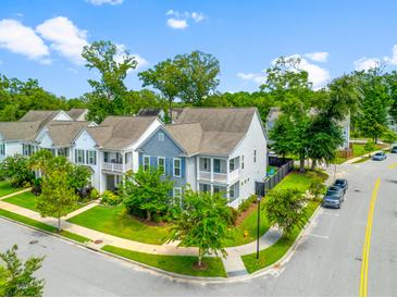 Beautiful aerial view of the neighborhood with sidewalks and mature trees giving a park-like setting at 1928 Mossdale Dr, Johns Island, SC 29455