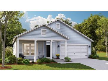 Charming single-Gathering home showcasing a well-maintained lawn and a two-car garage for convenient parking and storage at 177 Threaded Fern St, Summerville, SC 29485