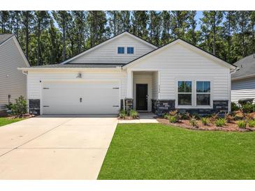 Charming one-story home featuring a well-manicured lawn and a two-car garage at 1136 Kane Blue, Summerville, SC 29485
