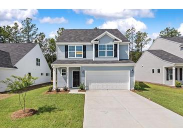 Charming two-story home with a two-car garage and well-manicured lawn at 117 Palfrey Dr, Ridgeville, SC 29472