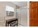 Bathroom with shower, vanity and a window at 175 Maria Stuart Ln, Varnville, SC 29944