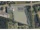 Aerial view of property with dimensions, near residential area at 1501 Central Ave, Summerville, SC 29483