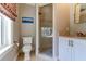 Clean bathroom with a glass shower and modern vanity at 633 Barbados Dr, Charleston, SC 29492