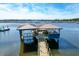 Waterfront property with a covered boat house and dock at 633 Barbados Dr, Charleston, SC 29492