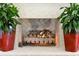 Fireplace with brick surround and gas logs at 633 Barbados Dr, Charleston, SC 29492
