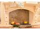 Detailed view of a kitchen's range and backsplash with custom cabinetry at 633 Barbados Dr, Charleston, SC 29492
