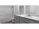 This bathroom has a double sink and a shower with a tub at 148 Morning View Way, Moncks Corner, SC 29461