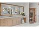 Luxurious bathroom features marble vanity, sauna, and ample storage space, creating a spa-like retreat at 34 Waterway Island Dr, Isle of Palms, SC 29451