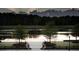 Serene community lake with wooden dock, benches, and lush landscaping at 3837 Delinger Dr, Mount Pleasant, SC 29466