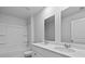 Modern bathroom with double vanity, large mirror and shower-tub combination at 132 Morning View Way, Moncks Corner, SC 29461