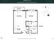 One-bedroom, one-bath apartment floor plan; 900 sq ft at 609 King St # 745, Charleston, SC 29403
