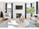 Living room with fireplace, large windows, and stylish furnishings at 1636 Siloh St # 478, Mount Pleasant, SC 29466