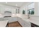 Modern kitchen with farmhouse sink, white cabinets and herringbone backsplash at 1686 Cultivation Ln # 544, Mount Pleasant, SC 29466