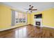 Living room features hardwood floors, fireplace, and water view at 1713 Pimlico Blvd, Moncks Corner, SC 29461