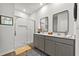 Stylish bathroom featuring double sinks, modern vanity, and a glass-enclosed shower at 360 Bering Ln, Summerville, SC 29486