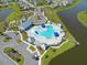 Aerial view of a community pool area with a large pool, lounge chairs, and landscaping at 360 Bering Ln, Summerville, SC 29486