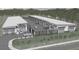 Aerial view of The Vault Personal Storage Condominiums, featuring multiple units and ample parking at 565 Faison Rd # 55, Mount Pleasant, SC 29466