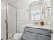 Bathroom featuring a glass shower, and gray vanity with granite countertops at 178 Cantona Dr, Summerville, SC 29483