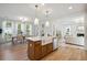 Bright, open kitchen featuring a farmhouse sink, stainless steel appliances, and an island with pendant lighting at 178 Cantona Dr, Summerville, SC 29483