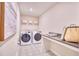 Modern laundry room with new washer and dryer units and patterned tile floor at 163 Seaton Street, Summerville, SC 29486