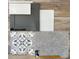 Laundry room selections feature gray cabinets, patterned tile flooring, and carpet sample at 163 Seaton Street, Summerville, SC 29486