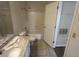 Bright bathroom features a shower-tub combination and a single sink with a granite countertop at 1600 Long Grove Dr # 628, Mount Pleasant, SC 29464