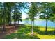 Serene lake view, surrounded by tall trees at 769 Bulls Bay Blvd, Awendaw, SC 29429