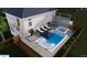 A backyard pool with deck, lounge chairs, hot tub, and privacy fence at 933 Mccants Dr, Mount Pleasant, SC 29464