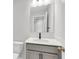 Modern bathroom with single vanity, quartz countertop, and mirror at 166 Cantona Dr, Summerville, SC 29483