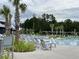 Community pool with lounge chairs and palm trees at 319 Trailmore Ln, Summerville, SC 29486