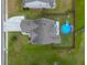 Aerial shot of the property featuring a fenced-in backyard and above ground swimming pool at 575 Rosings Dr, Summerville, SC 29486