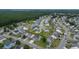Wide aerial view of a residential neighborhood near a wooded area at 575 Rosings Dr, Summerville, SC 29486