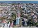 Aerial view showcasing a home's location in a charming neighborhood with water views at 66 Warren St # Main House, Charleston, SC 29403