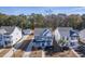 Aerial view of houses and street in a residential neighborhood at 2250 Kemmerlin St, Johns Island, SC 29455